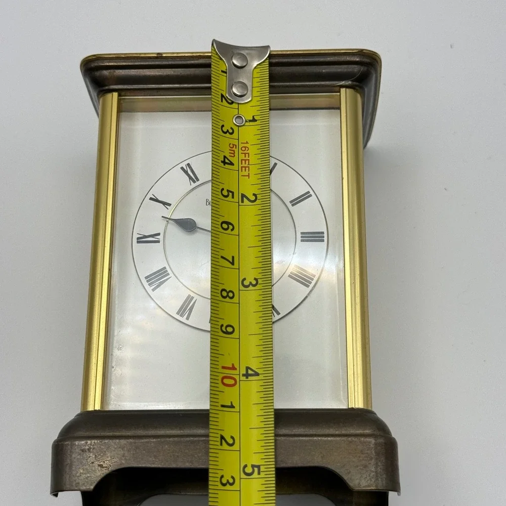 Vintage Black Starr & Frost Brass Carriage Clock Quartz Desk Mantel West Germany